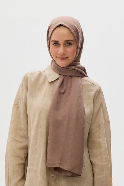 Mira İpek Shiny Jacquard Patterned Becca Shawl