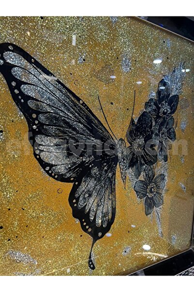 Efe Ayna KELEBEK GOLD- BRONZ AYNA TABLO 70x70CM