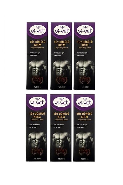 Vi-vet Men's Hair Removal Cream - Vivet For Men 125ml x 6 Pieces