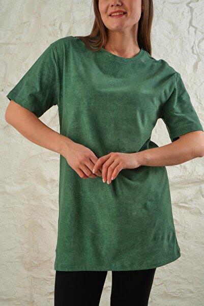 LİVE SPORT Acid Washed Batik Patterned Oversize Women's Tunic