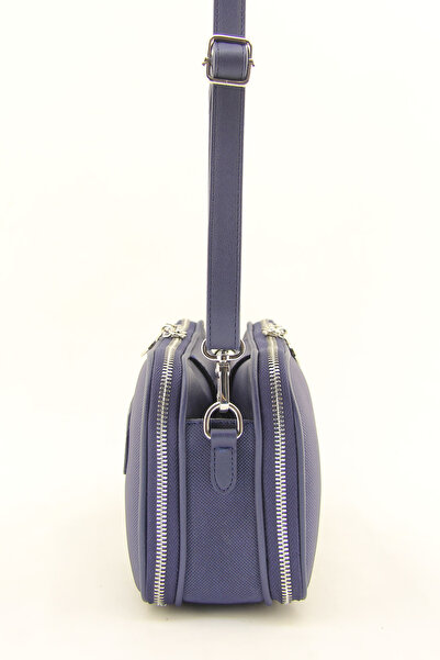 HNB Navy Blue Medium Size Multi-Compartment Women's Crossbody Bag