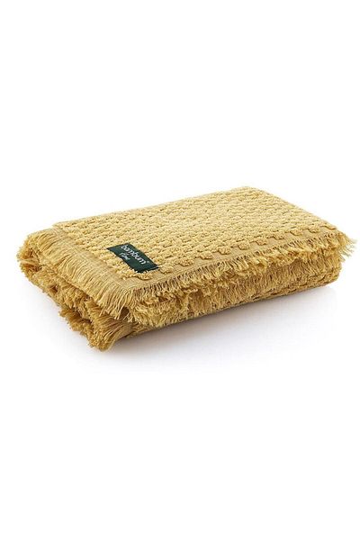 Bambum Home Bambum Cindy - Prosop de baie cu franjuri Mustar 90x160