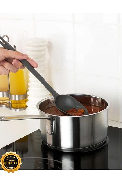 TAGESAN Fullandad Long Handle Kitchen Spoon - Serving Spoon with Hanging Hole