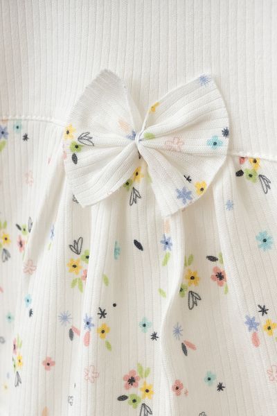 Cocopoco Baby Collar Girl 3 Piece Set - 100% Cotton, Floral Pattern, Ruffle and Bandana