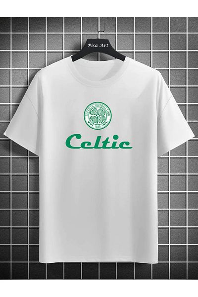 Pisa Art Celtic Unisex T-Shirt - Μπροστινό και μεσαίο κείμενο, προσαρμοσμένο σχέδιο