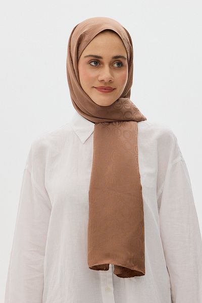 Mira İpek Shiny Jacquard Patterned Becca Shawl