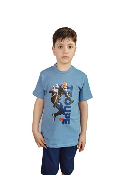 Bluence Синя мъжка памучна тениска Waiter Boy