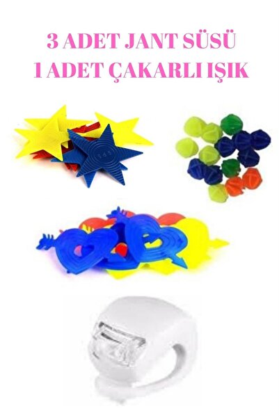 AVMmarketim Gidon Işıklı Bisiklet Süsü Seti 4 Lü Bisiklet Süsleme Seti Jant Süsü Bisiklet Işığı