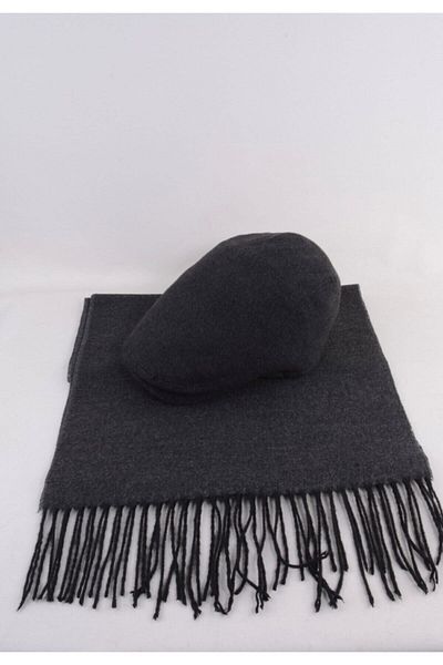 mercantoptan Men's Hat Wool London Cap Scarf Combination