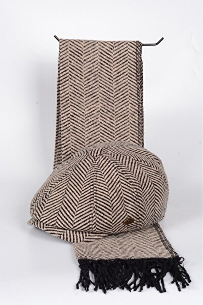 mercantoptan قبعة شتوية منقوشة بنقشة متعرجة من بيكي بلايندرز - مجموعة وشاح هدية