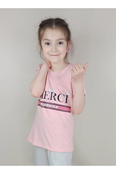 Bluence Κοριτσίστικο ροζ βαμβακερό μπλουζάκι Waiter