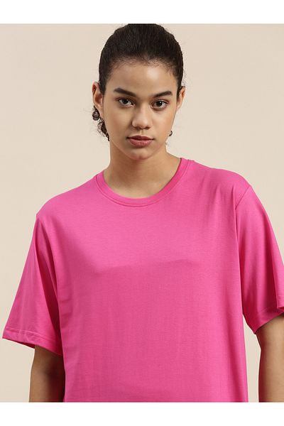 Dillinger By Styli Oversized Solid T-Shirt with Short Sleeves
