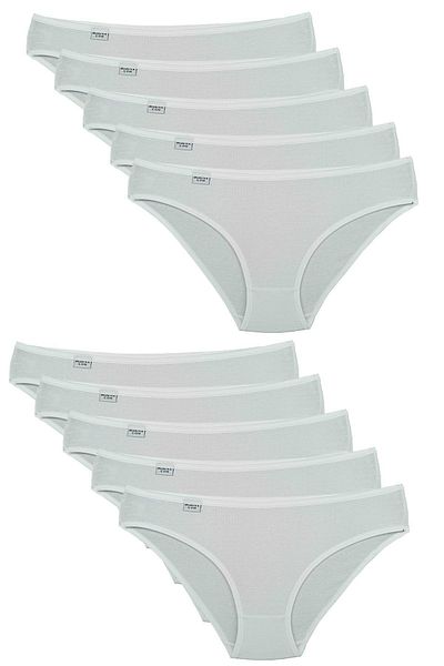 Bluence Λευκό Χαμηλόμεσο Lycra Cotton Slip 10 Τεμάχια