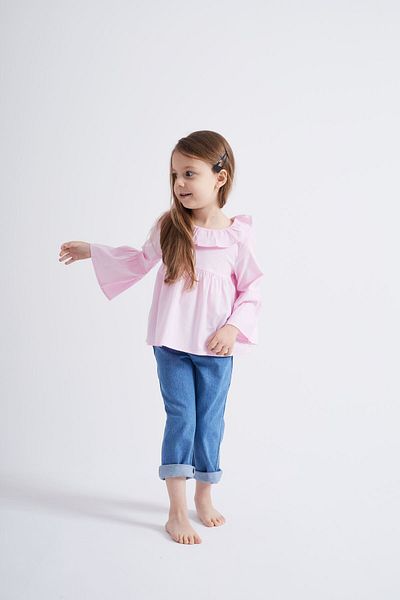 Oliven The Kid Bluză roz din poplin