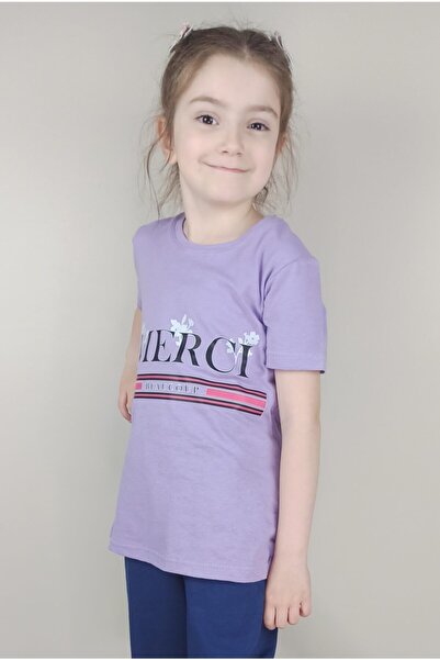 Bluence Tricou mov din bumbac liliac pentru fete