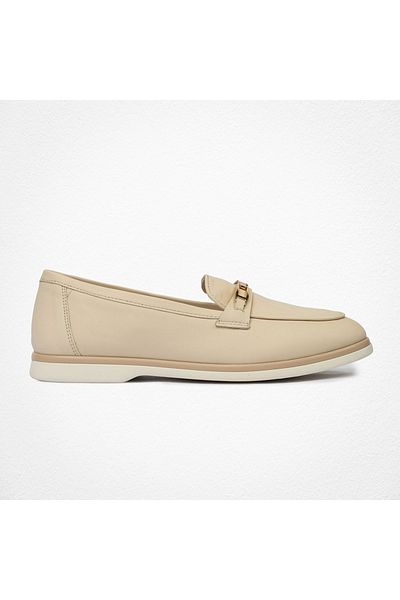 Greyder Women's Cream Genuine Leather Casual Shoes 4Y2Ra33650