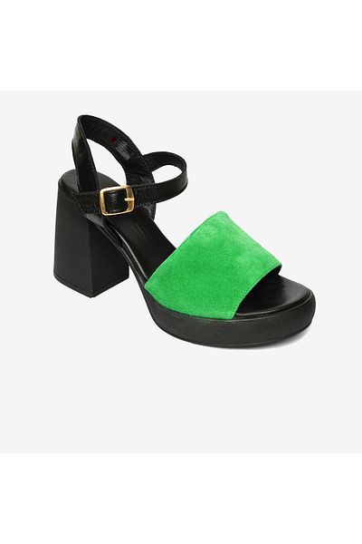 Greyder Sandale de damă din piele naturală neagră verde - 4y2ts59010