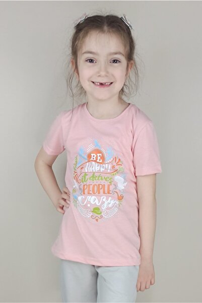 Bluence Tricou roz din bumbac pentru fete