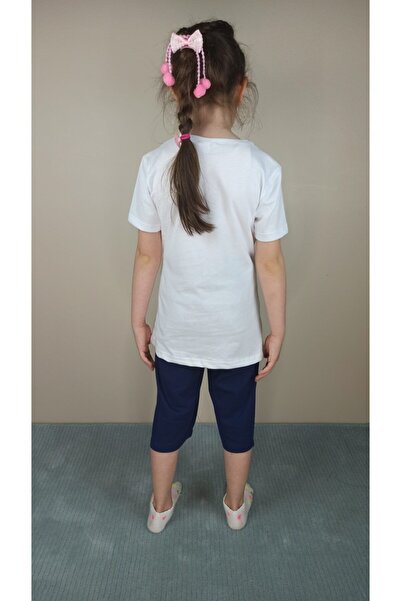 Bluence Girl's Cotton White Capri Suit