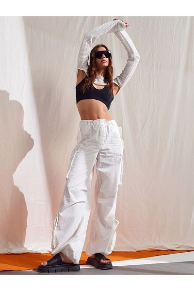 Dilvin 70924 Cargo Pocket Trousers-White