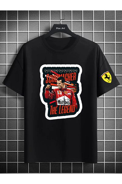 Pisa Art Legendary Michael Schumacher Formula 1 Pilot Custom Design T-Shirt