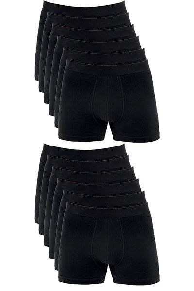 Bluence Ανδρικό βαμβακερό Lycra Stretchy Black Boxer 12 Τεμάχια