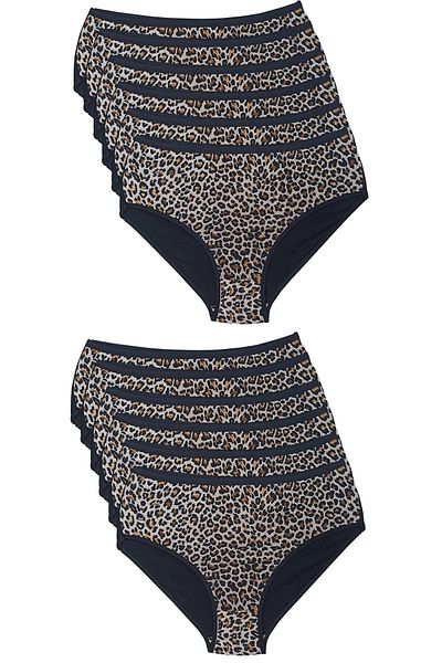 Bluence Leopard Printed High Waist Lycra Cotton Bato εσώρουχα 12 τεμαχίων