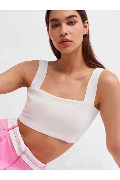 Dilvin 10412 Κρεμάστρα Πλεκτά Crop-Ecru