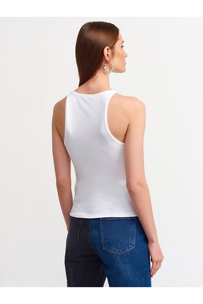 Dilvin 3694 Μπλουζάκι Halter Neck-λευκό