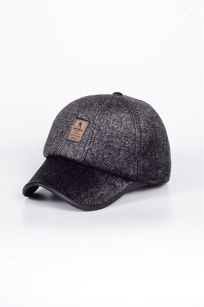 mercantoptan Men's Wool Fabric Brim Cap Hat with Headphones