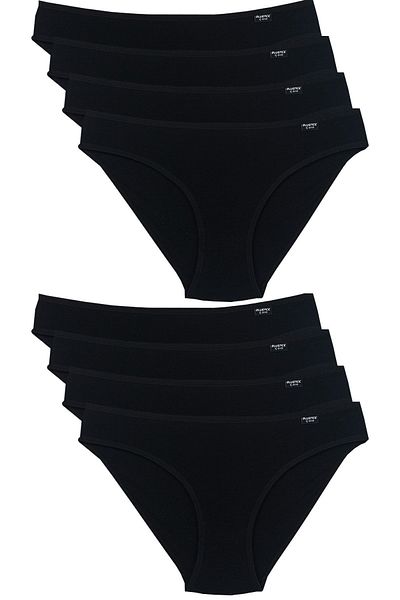 Bluence Μαύρο Χαμηλόμεσο Lycra Cotton Slip 8 Τεμάχια