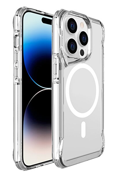 Artoncase iPhone 15 Pro Max Kılıf + Köşe korumalı Şeffaf Magsafe Uyumlu