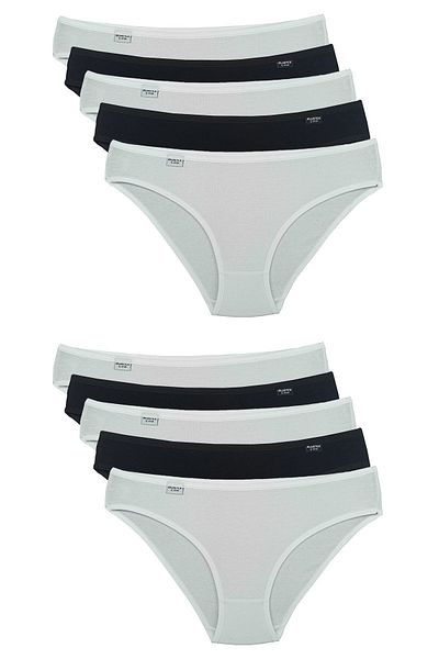 Bluence Μικτό χρώμα Χαμηλόμεσο Lycra Cotton Slip 10 Τεμάχια