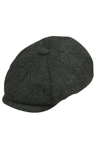 mercantoptan Peaky Blinders Herringbone Patterned Smoked Cap Hat