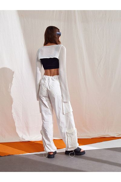Dilvin 70924 Cargo Pocket Trousers-White