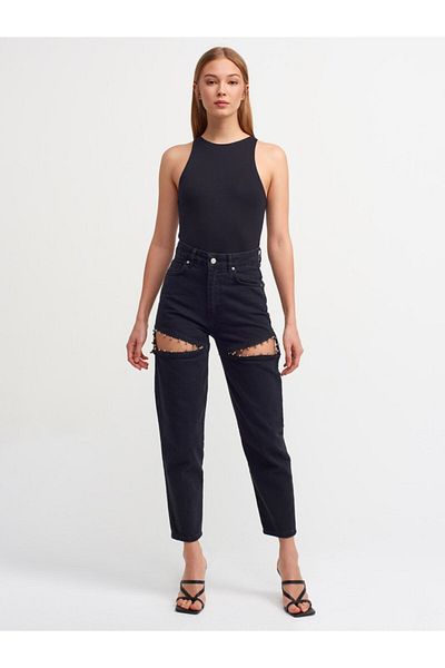 Dilvin Schwarzes Neckholder-T-Shirt für Damen