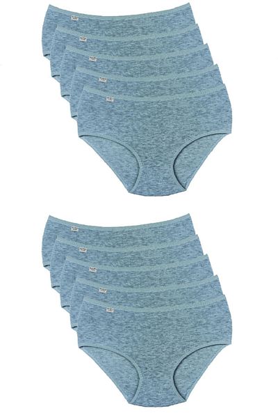 Bluence Women's Gray Melange 10-Piece High Waist Lycra Bato Panties
