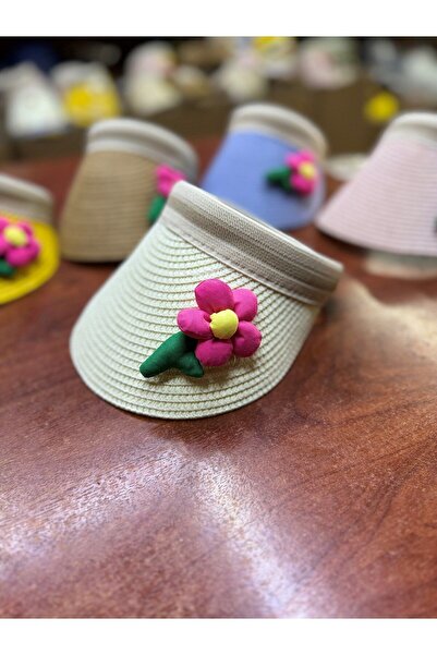 mercantoptan Coçuk Hasır Vizor Güneş Koruyucu Şapkası