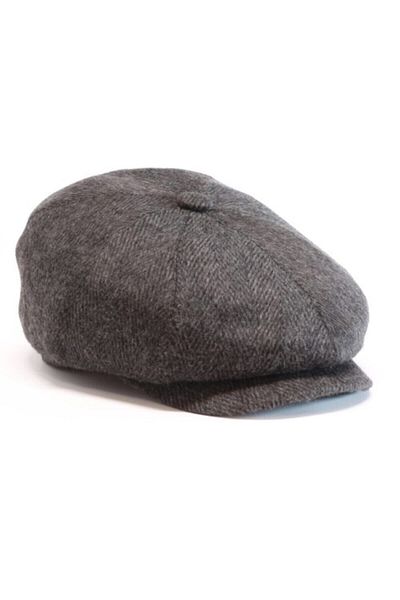 Armalı Şapka Men's Gray Cashmere Herringbone English Model Cap Hat