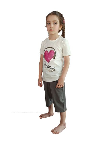 Bluence Σετ Ecru Girl Waiter Cotton Capri