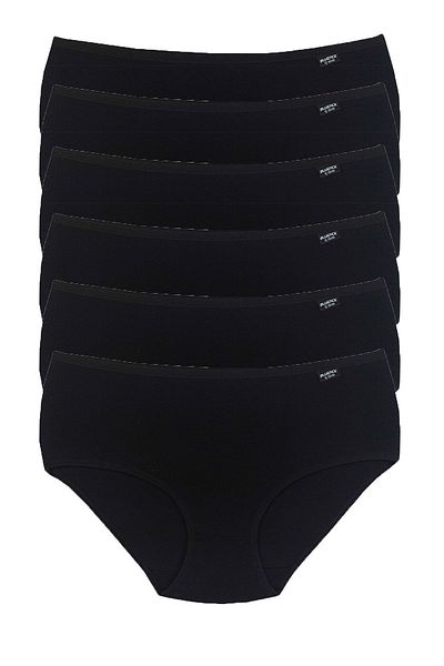 Bluence Μαύρο Ψηλόμεσο Lycra Βαμβακερό Σλιπ Bato 6 Τεμάχια