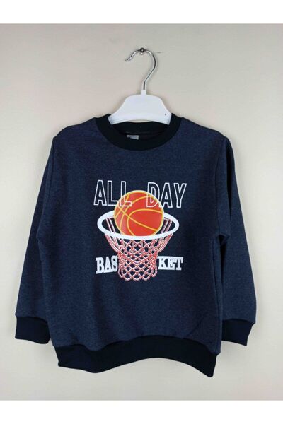 Bluence Світло-синій бавовняний світшот для хлопчиків з принтом