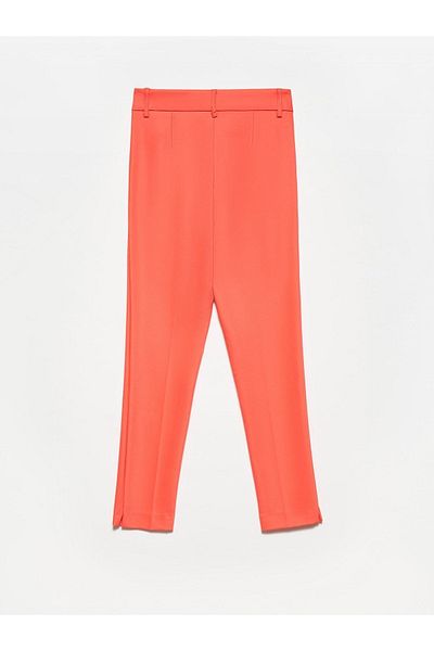 Dilvin 70690 High Waist Classic Trousers-Pomegranate Flower
