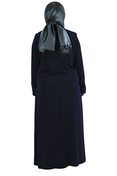 Bluence Large Size Navy Blue Ferace Spring with Stone Detail on the Front