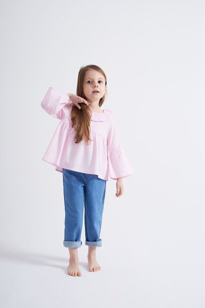 Oliven The Kid Pink Poplin Blouse