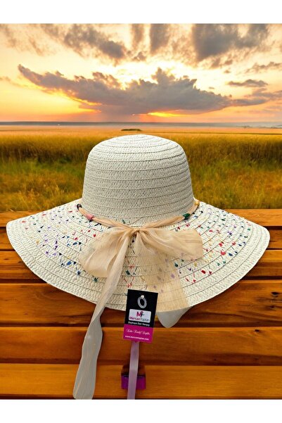 mercantoptan Kadın Hasır Plaj Şapkası