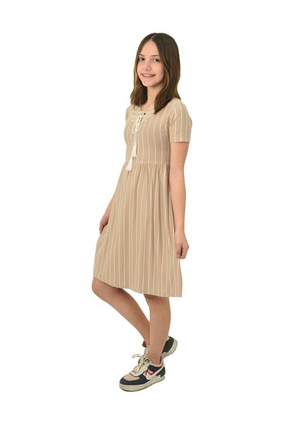Bluence Rochie cu dungi maro pentru fete Bluekids1061