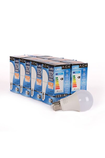 ACK 12W LED Ampul 3000K Günışığı E27 8'li EKO PAKET