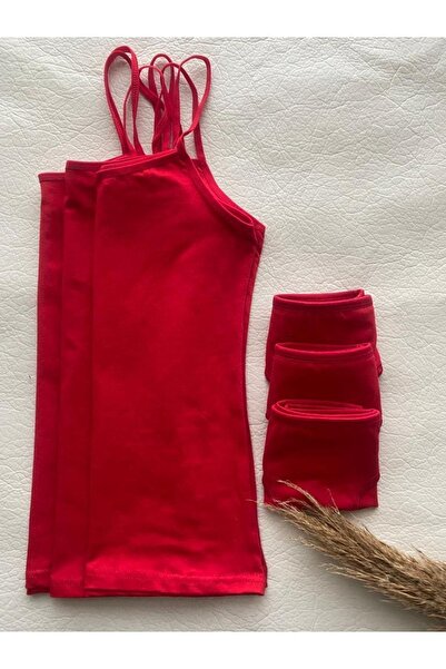 DONLİZZA Athlete Panties Set 3 Pieces Red