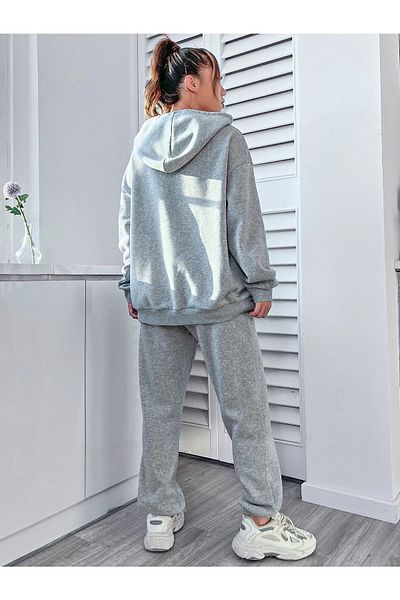 modaberry Σετ αθλητικής φόρμας East Hampton Village Combination Bottom Top - Γκρι εμπριμέ κουκούλα ποδιών από καουτσούκ